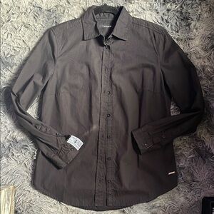Tahari Black Casual Button Down Shirt with Long Sleeves